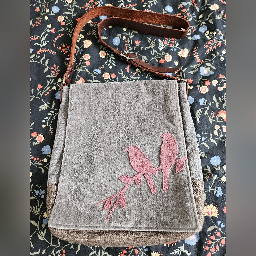 Funky Thistle Messanger Bag With Adjustable Leather Strap